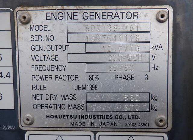 Airman Generator, Model SDG13S-7BI full