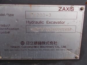 Hitachi Excavator, ZX200-3, 2012