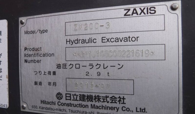 Hitachi Excavator, ZX200-3, 2012 full
