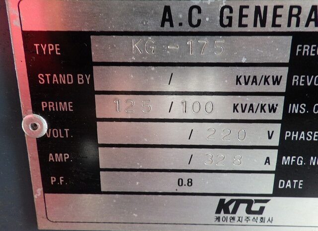 Generator, 125KVA full