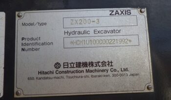 Hitachi Excavator, ZX200-3, 2012 full