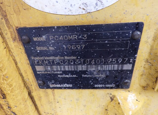 KOMATSU mini excavator, PC40MR-3 full