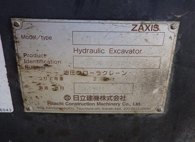 Hitachi Excavator, ZX135US-5B full