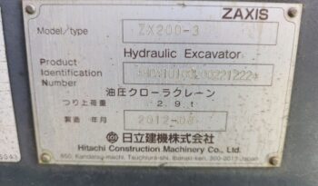 Hitachi Excavator, ZX200-3, 2012 full