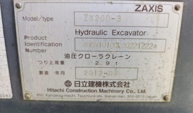Hitachi Excavator, ZX200-3, 2012 full