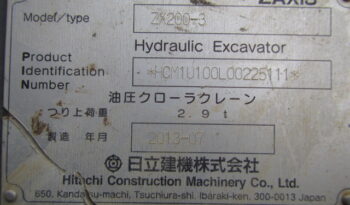Hitachi Excavator, ZX200-3, 2013 full
