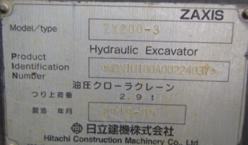 Hitachi Excavator, ZX200-3, 2013 full