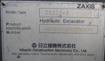 Hitachi Excavator, ZX200-3, 2013 full
