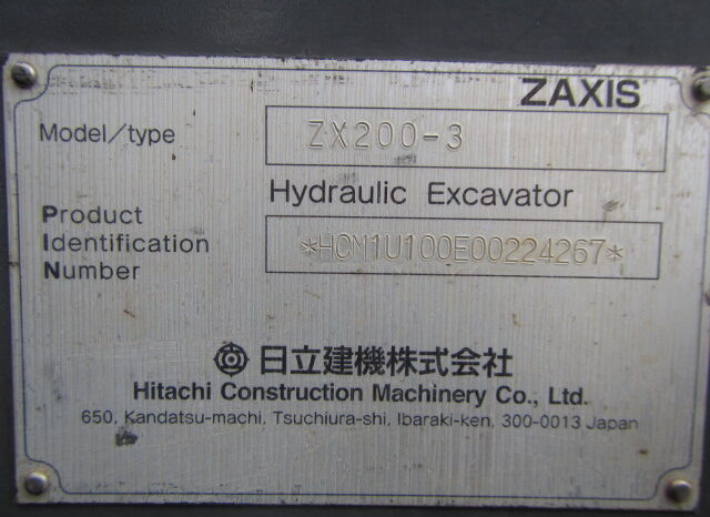 Hitachi Excavator, ZX200-3, 2013 full