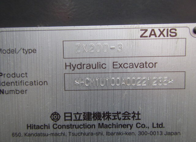 Hitachi Excavator, ZX200-3, 2012 full