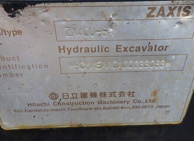 HITACHI MINI EXCAVATOR, ZX40U-5A, 2015 full